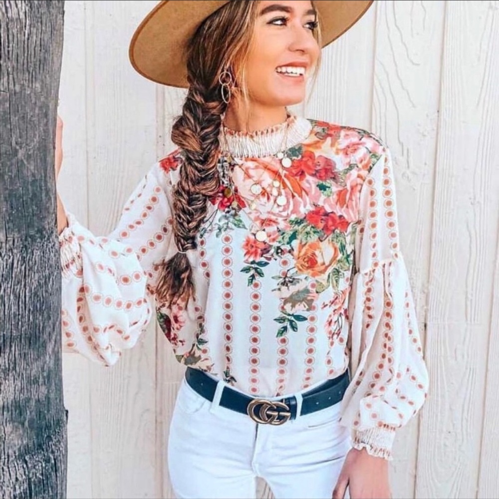 Cream Colored BoHo Blouse